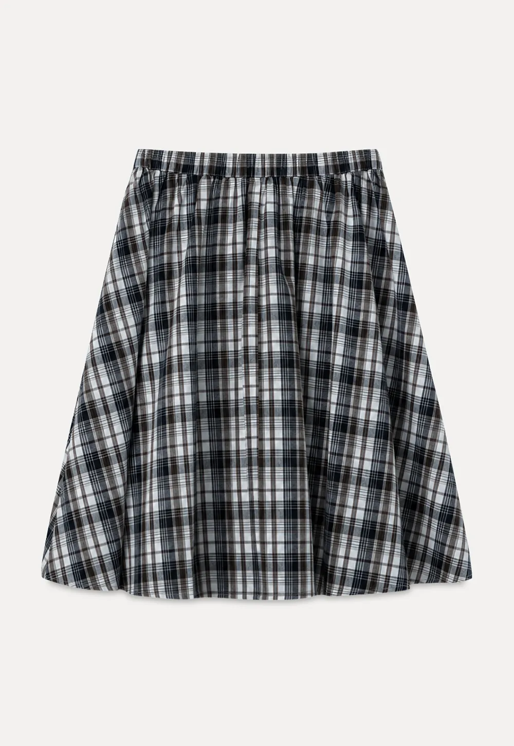 Plaid Print A Line Midi Skirt