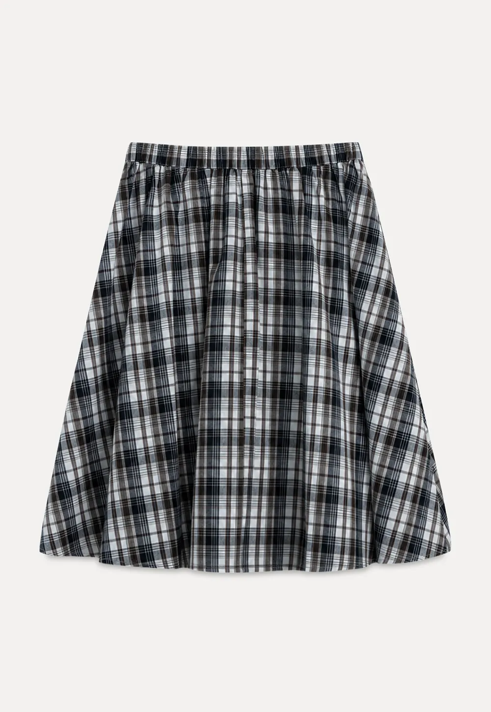 Plaid Print A Line Midi Skirt