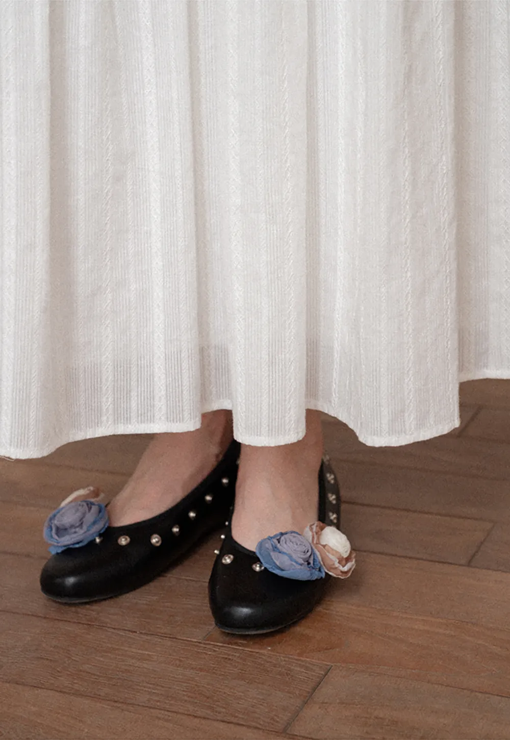 Tiered Pleated Midi Skirt