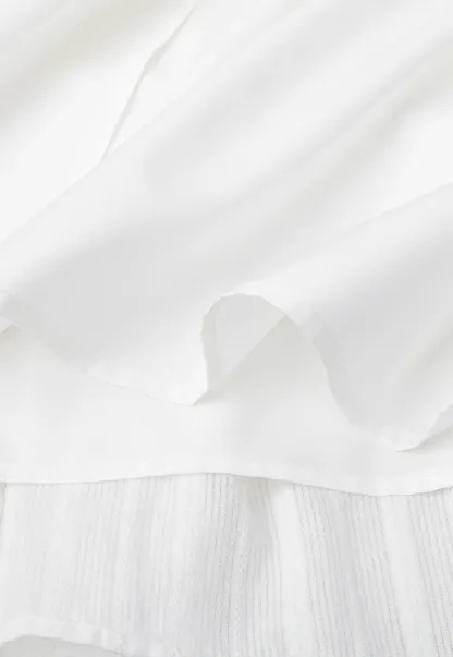 Tiered Pleated Midi Skirt