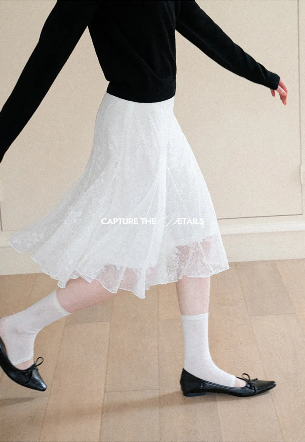 Textured Lace A Line Skirt
