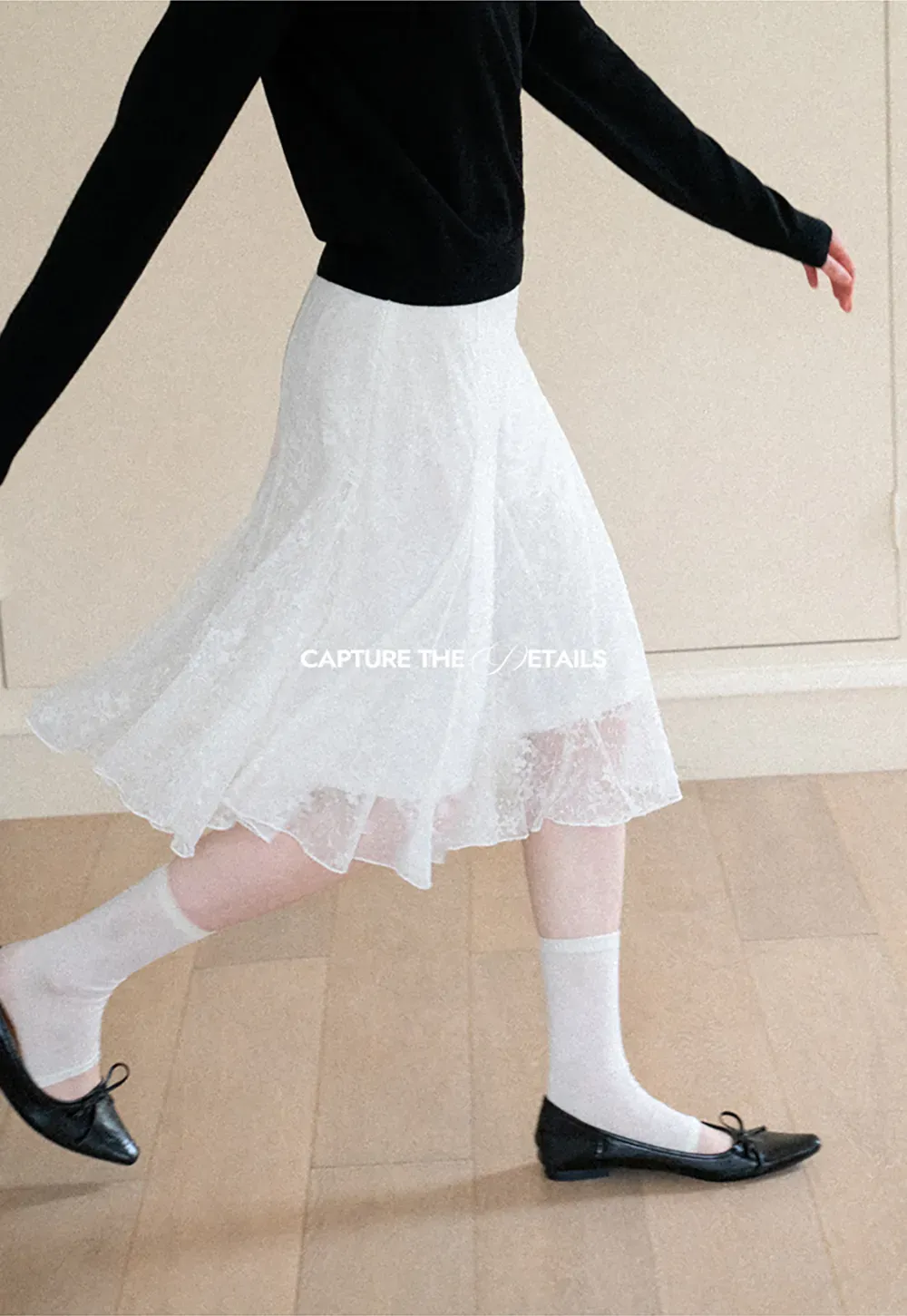 Textured Lace A Line Skirt