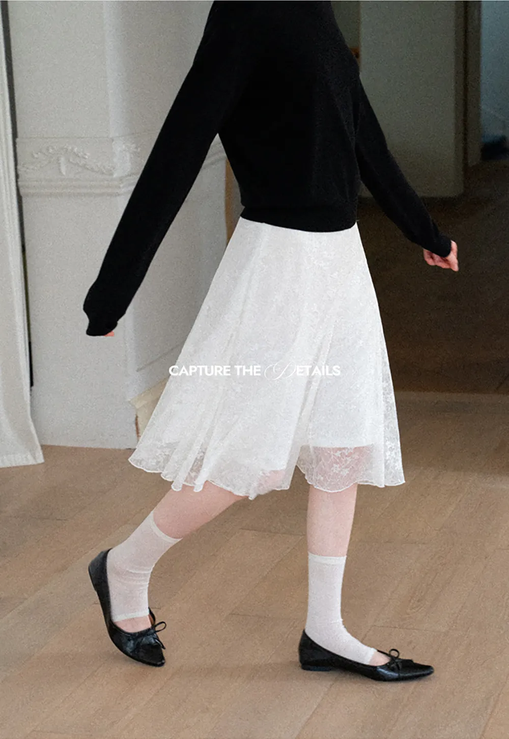 Textured Lace A Line Skirt