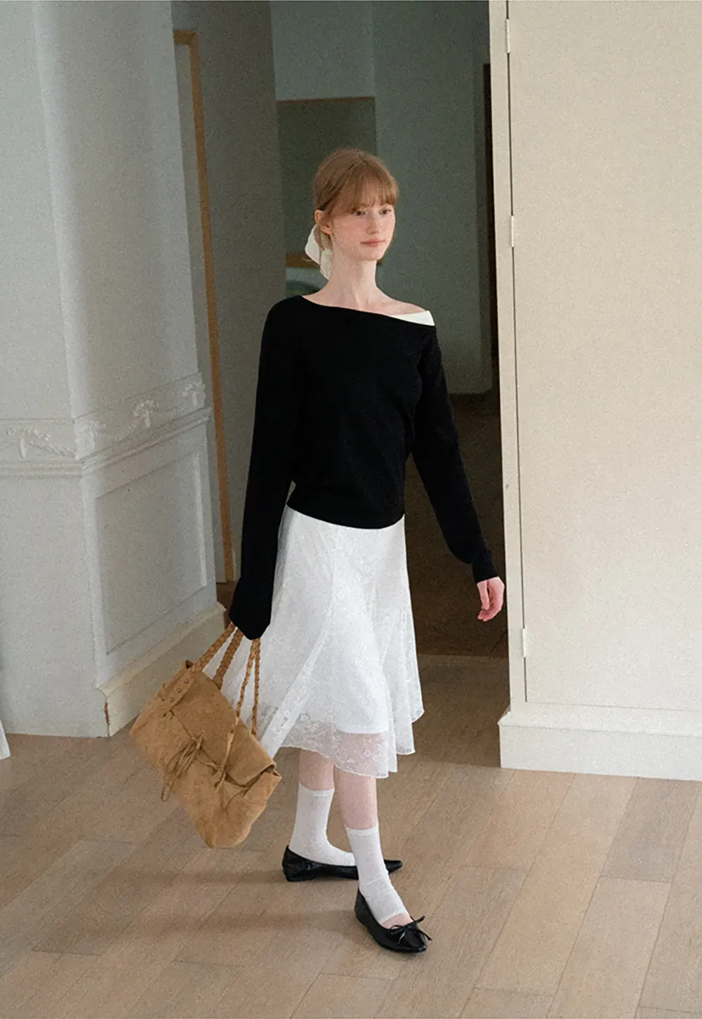 Textured Lace A Line Skirt