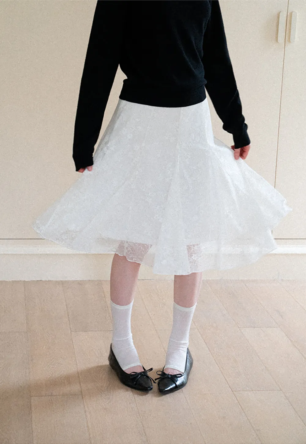 Textured Lace A Line Skirt