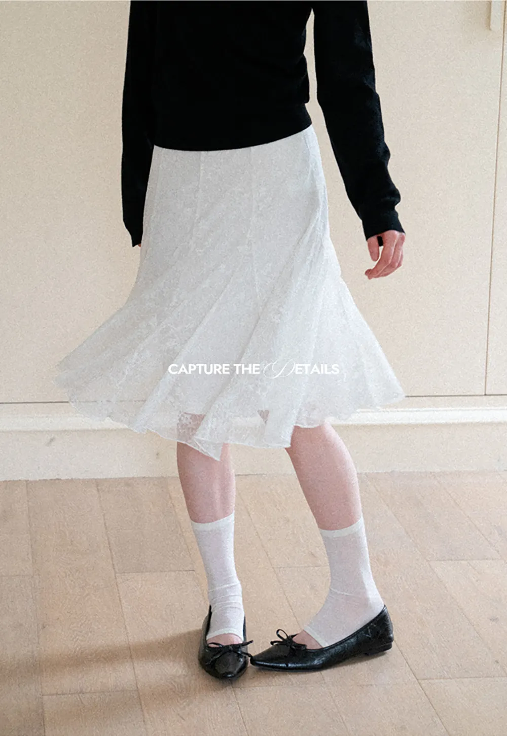 Textured Lace A Line Skirt
