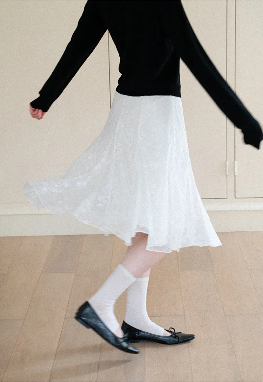 Textured Lace A Line Skirt