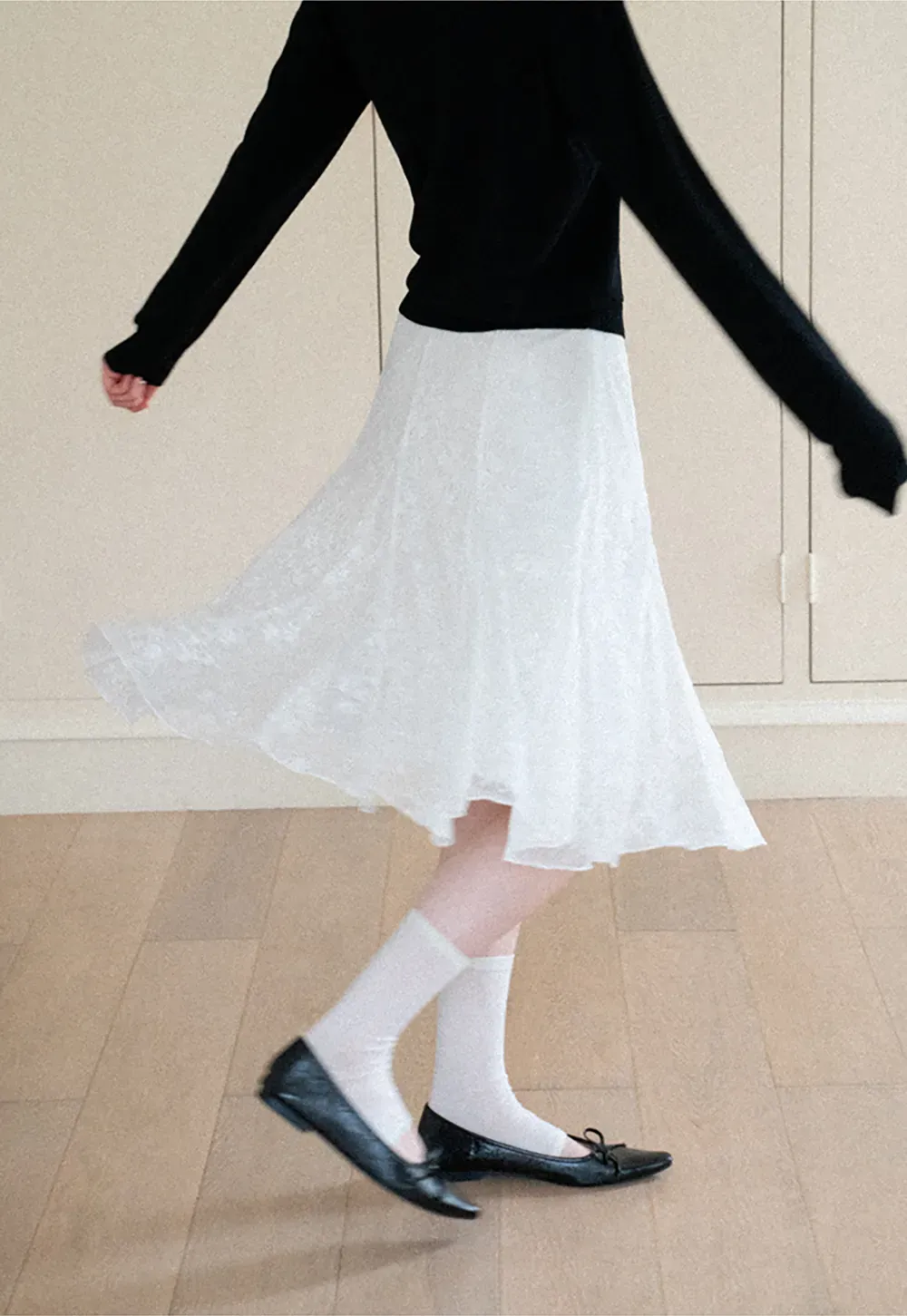 Textured Lace A Line Skirt