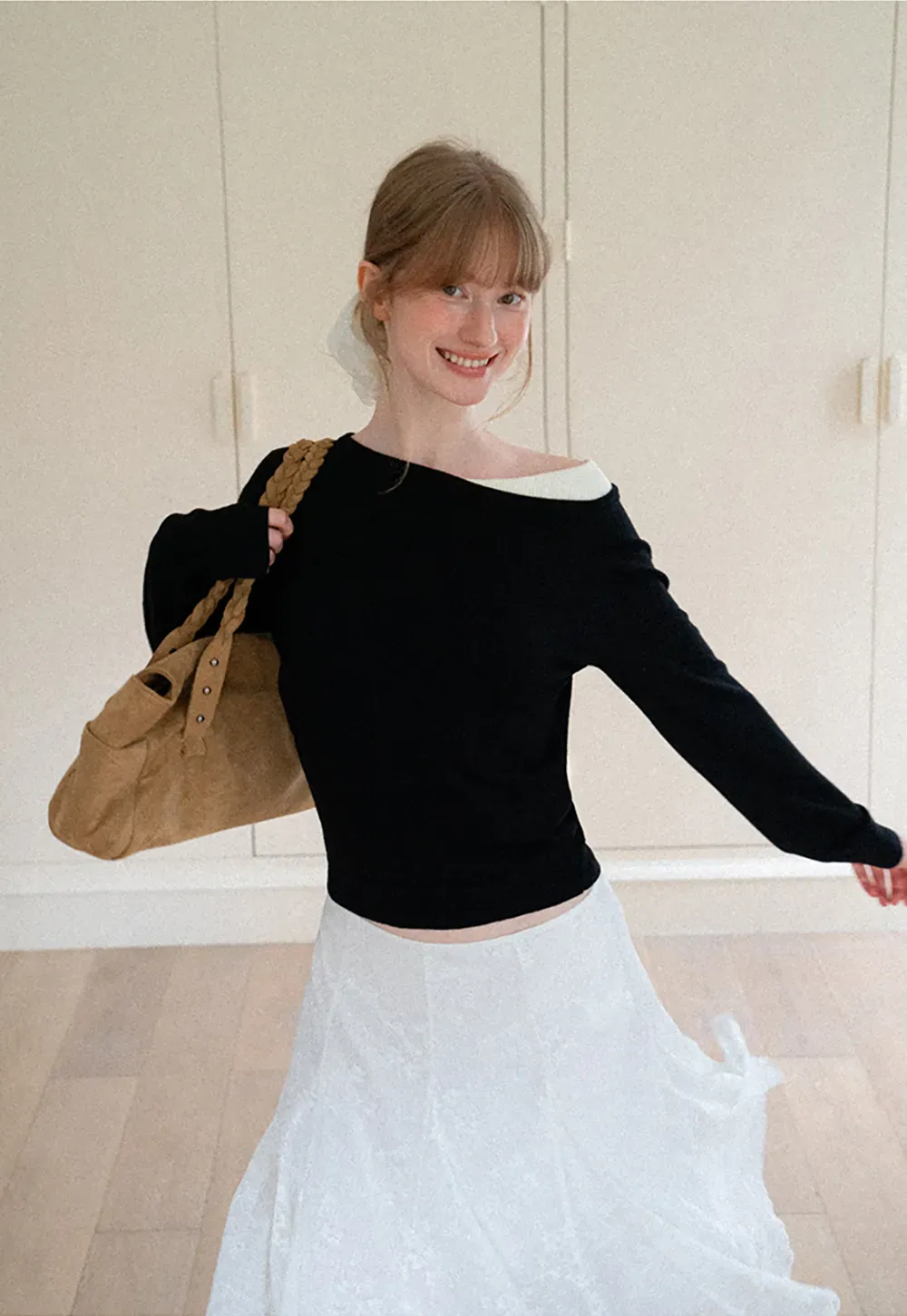 Textured Lace A Line Skirt