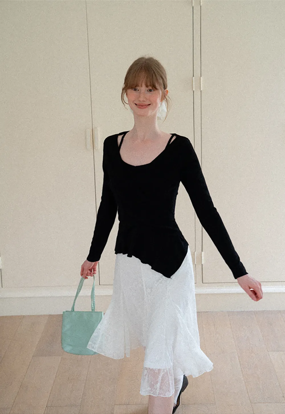 Textured Lace A Line Skirt