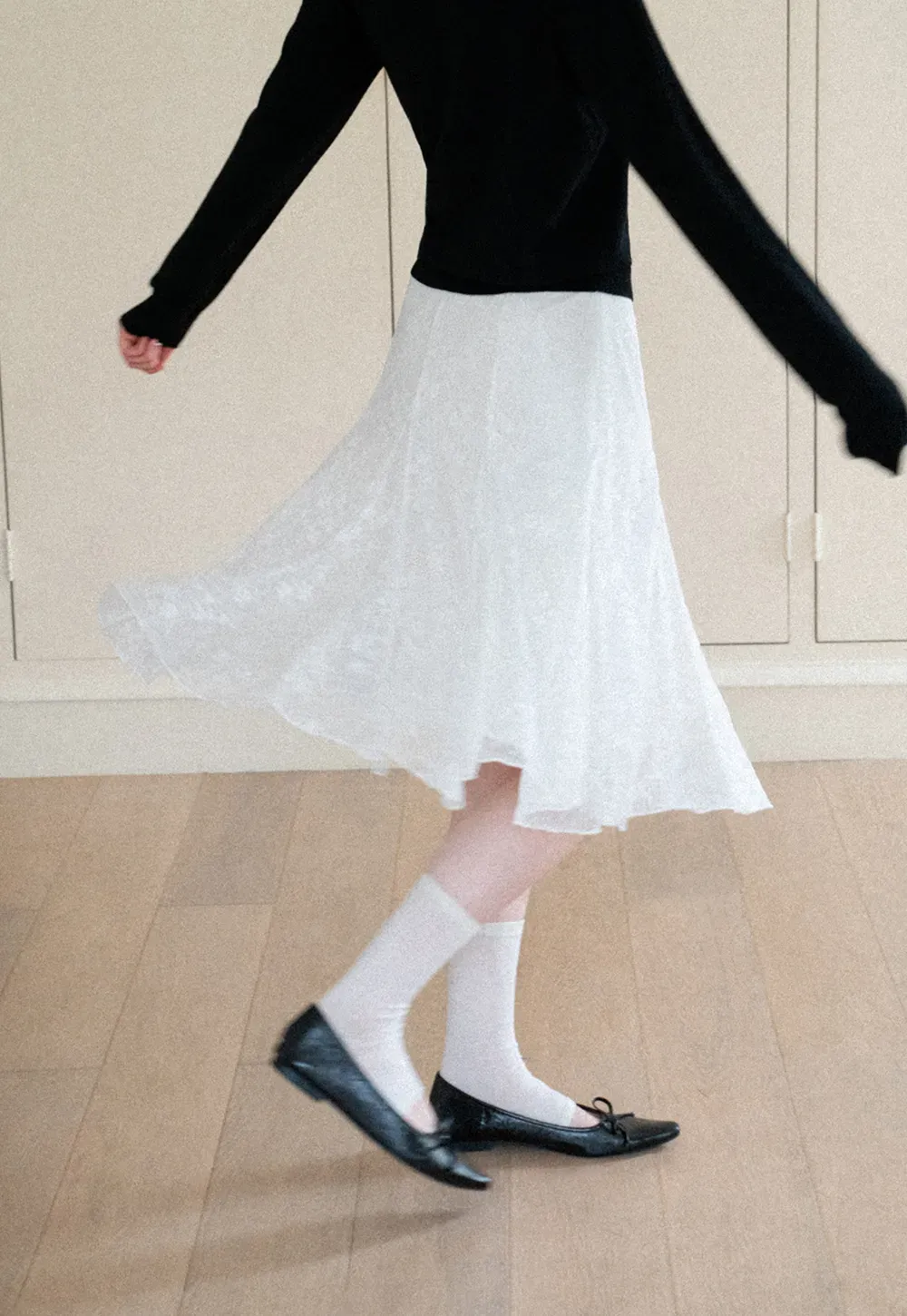 Textured Lace A Line Skirt
