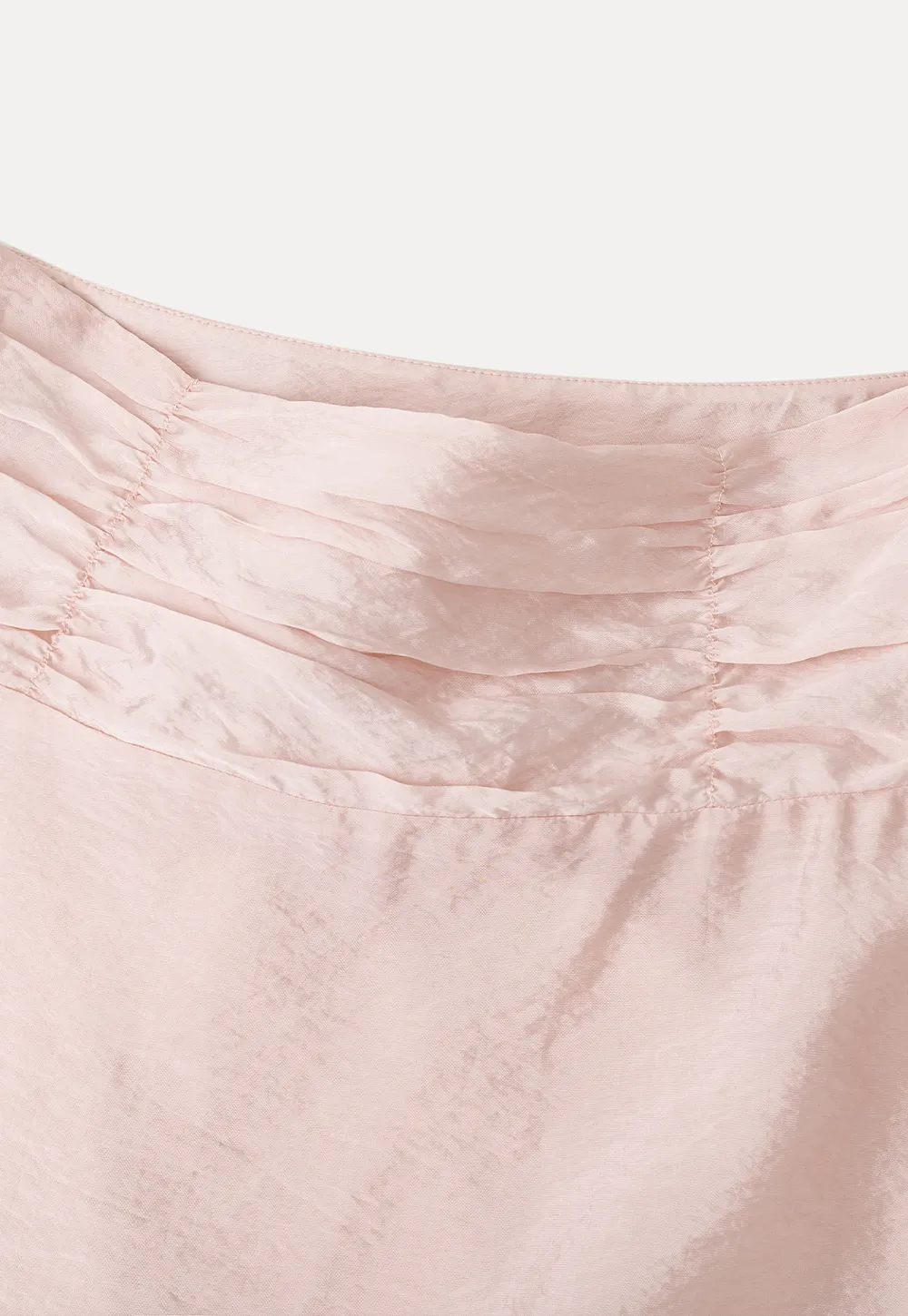 Textured A-Line Skirt with Gathered Waistband