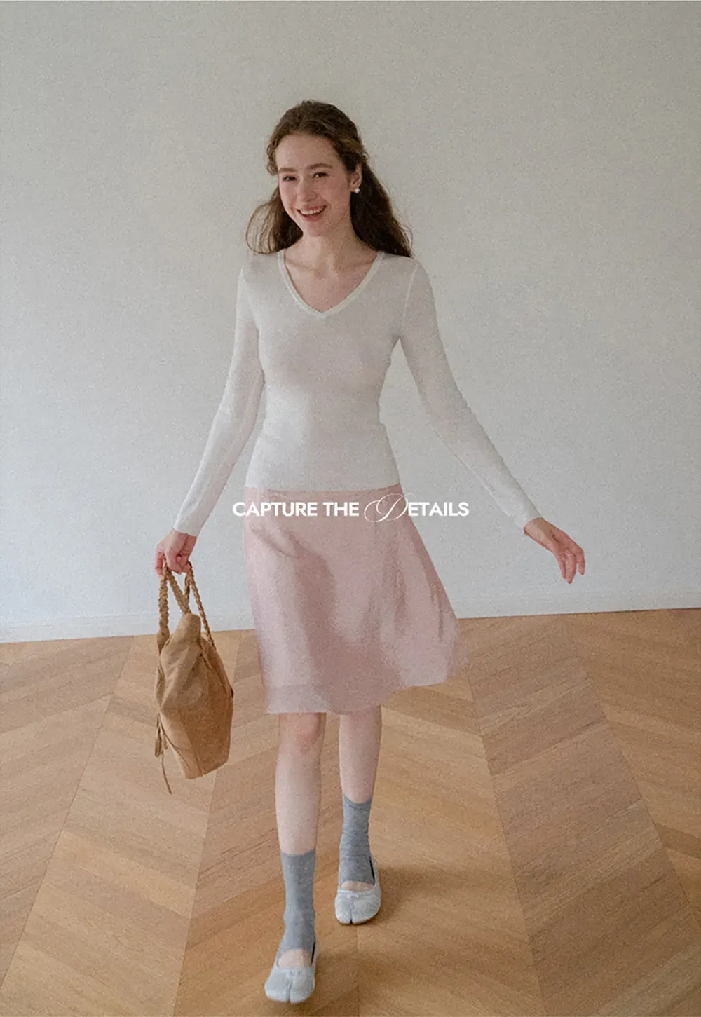 Textured A-Line Skirt with Gathered Waistband