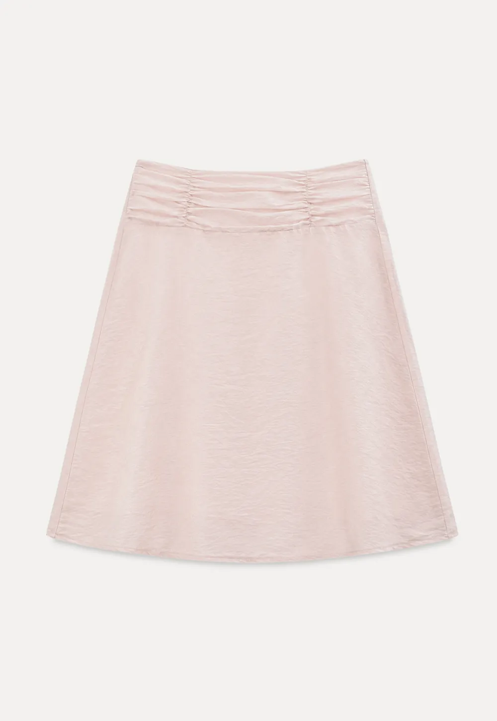 Textured A-Line Skirt with Gathered Waistband