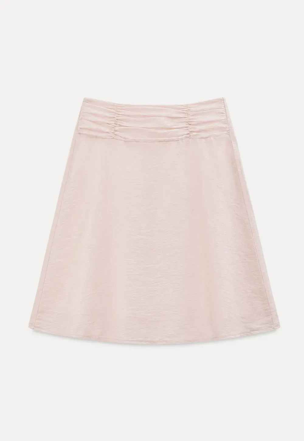 Textured A-Line Skirt with Gathered Waistband