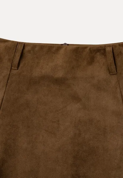 Flared A-Line Skirt with Structured Pleats