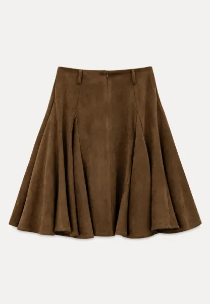 Flared A-Line Skirt with Structured Pleats