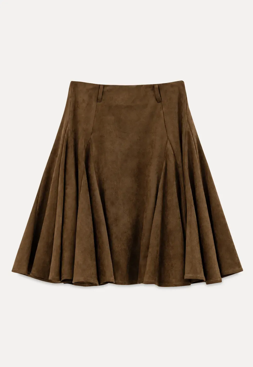 Flared A-Line Skirt with Structured Pleats