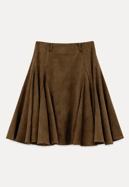 Flared A-Line Skirt with Structured Pleats