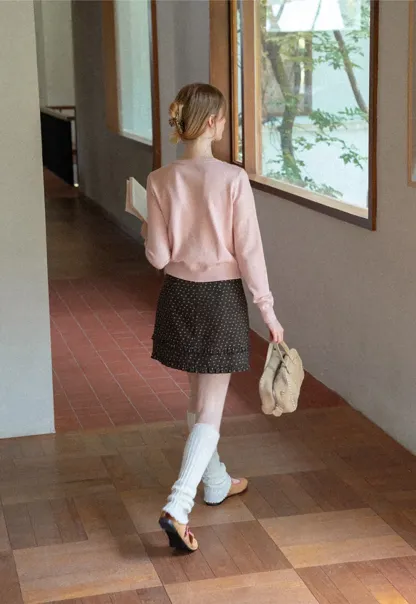 Polka Dot Tiered Ruffle Hem Skirt