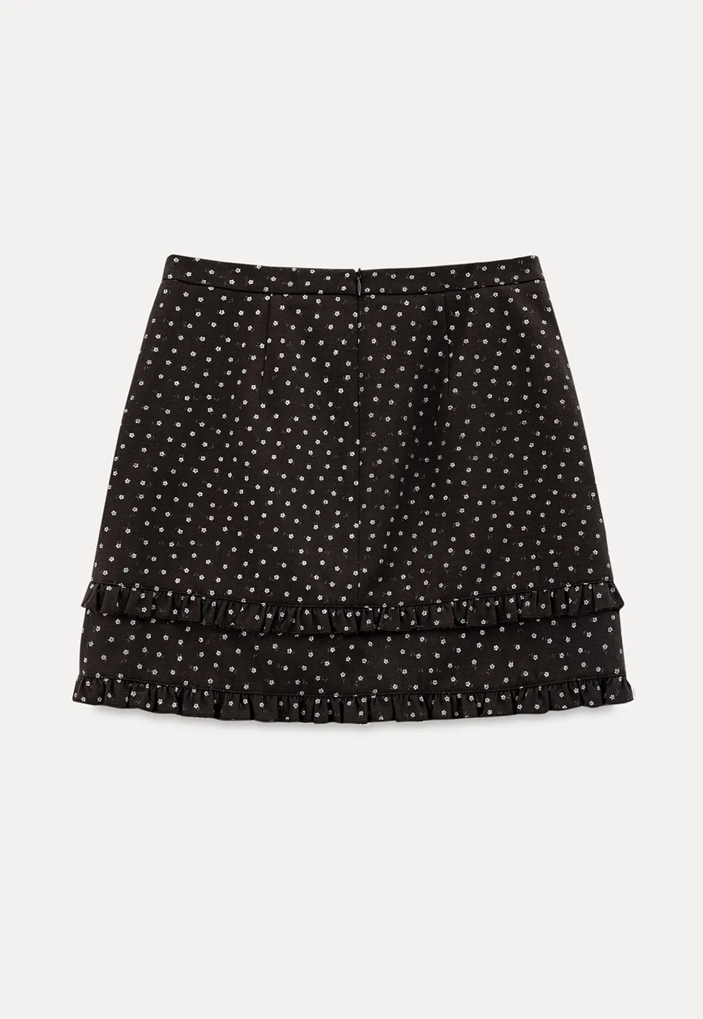 Polka Dot Tiered Ruffle Hem Skirt