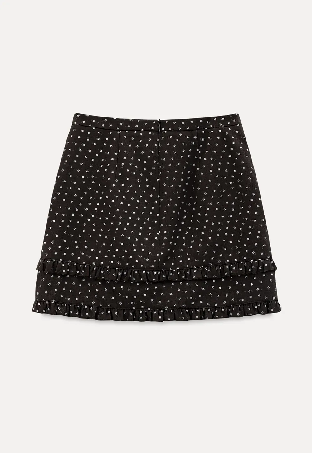 Polka Dot Tiered Ruffle Hem Skirt