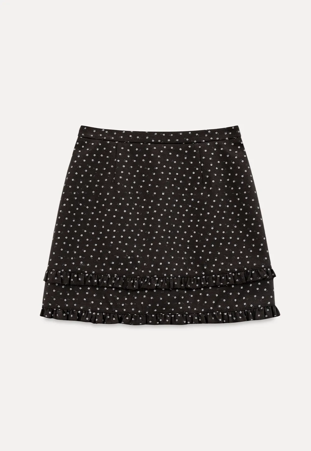 Polka Dot Tiered Ruffle Hem Skirt