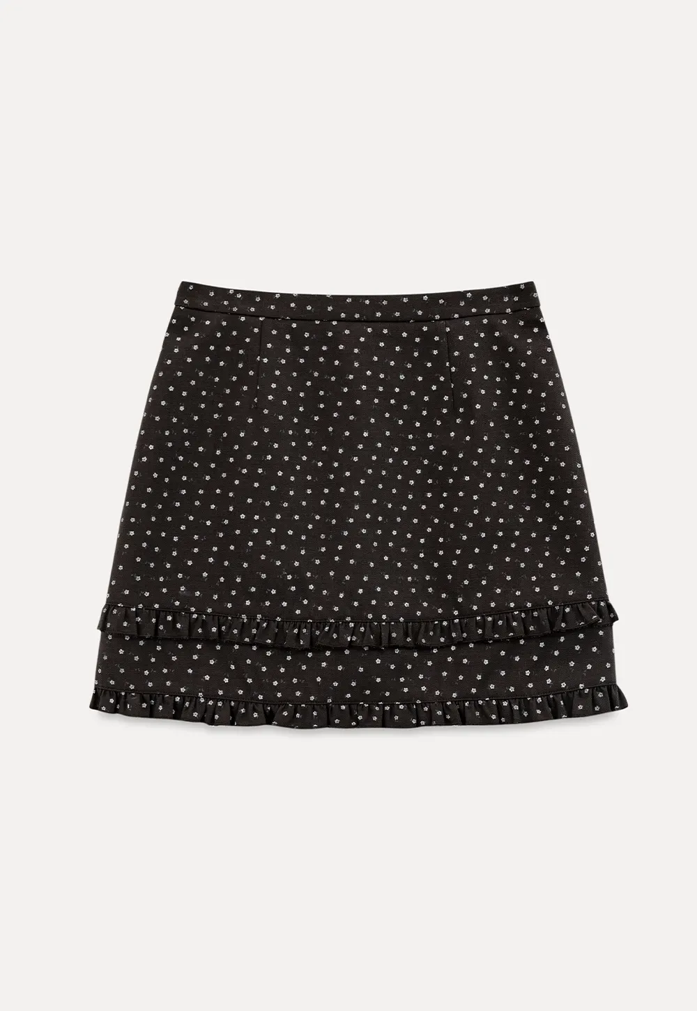 Polka Dot Tiered Ruffle Hem Skirt