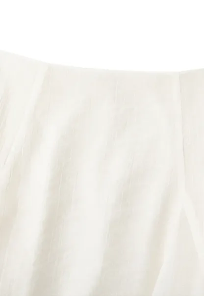 Flared Pleated Midi Skirt