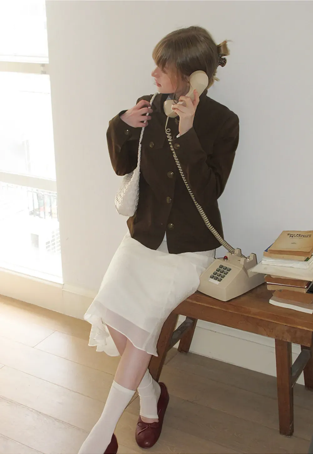 Flared Pleated Midi Skirt