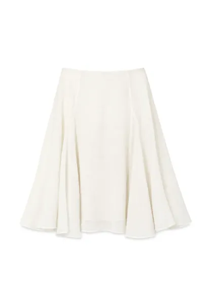 Flared Pleated Midi Skirt