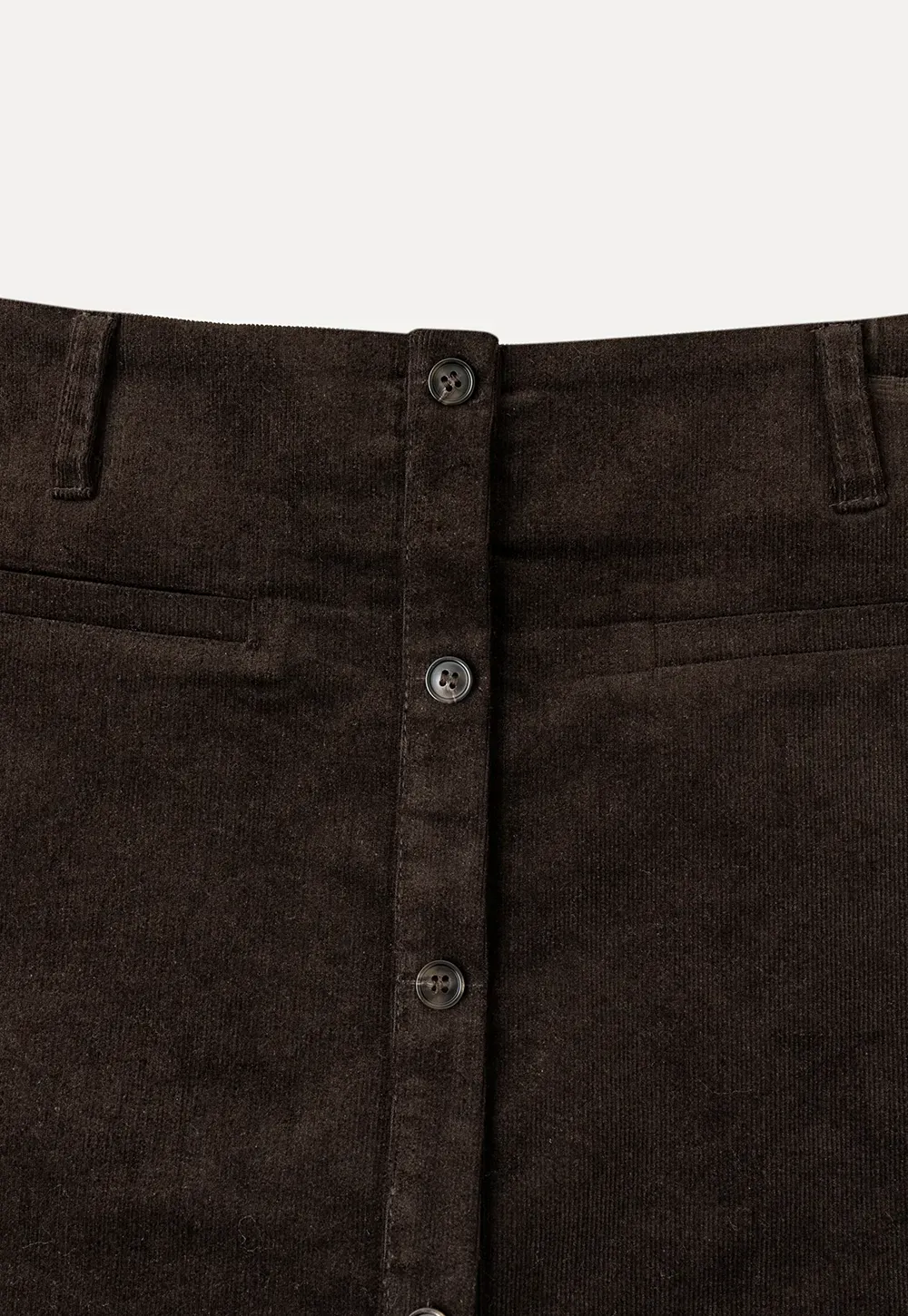 Button Front A Line Mini Skirt