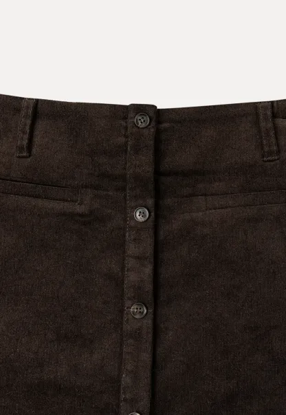 Button Front A Line Mini Skirt
