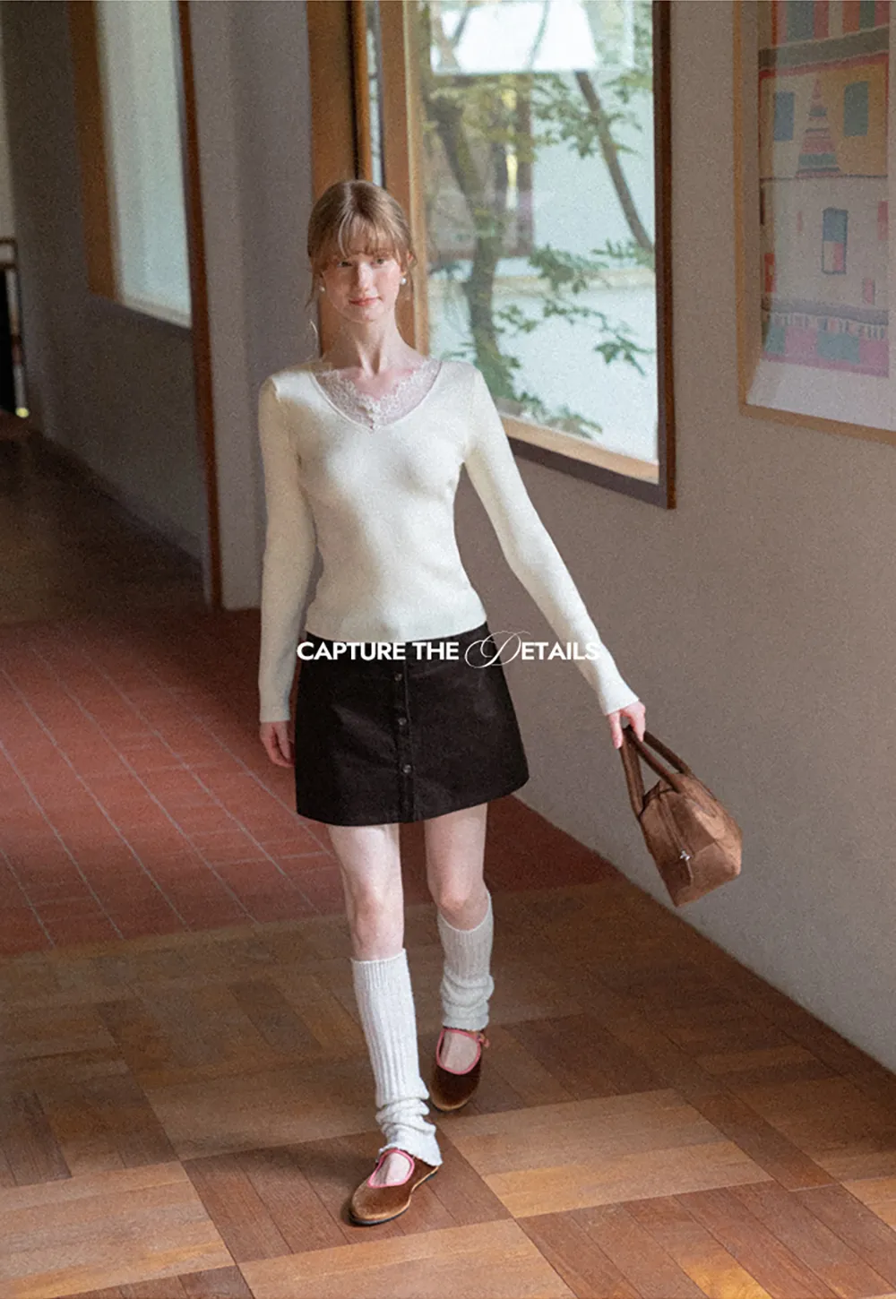 Button Front A Line Mini Skirt