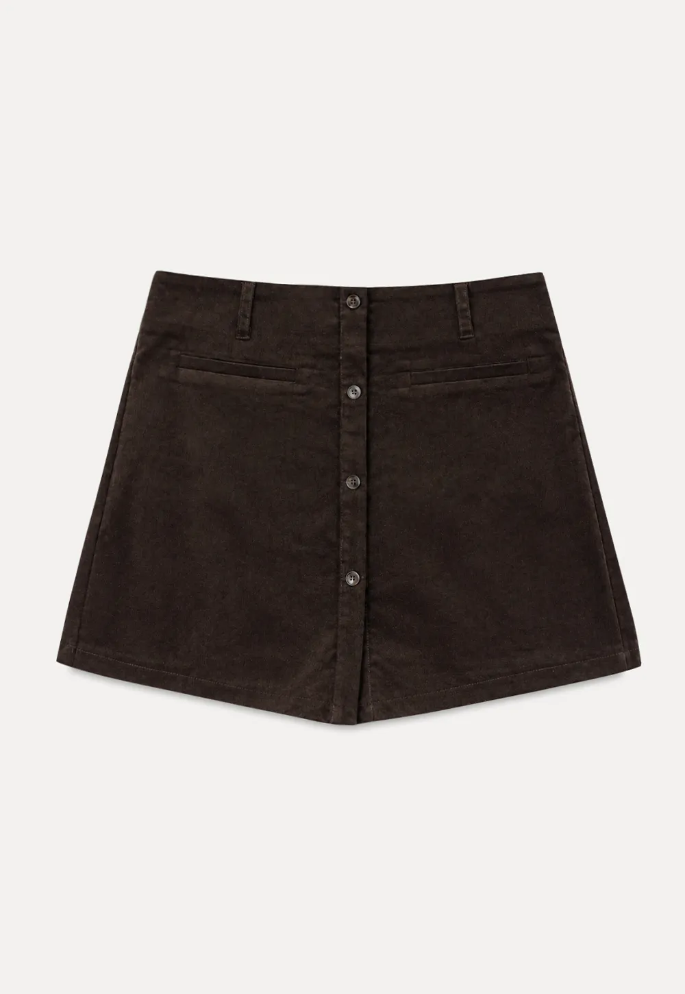 Button Front A Line Mini Skirt