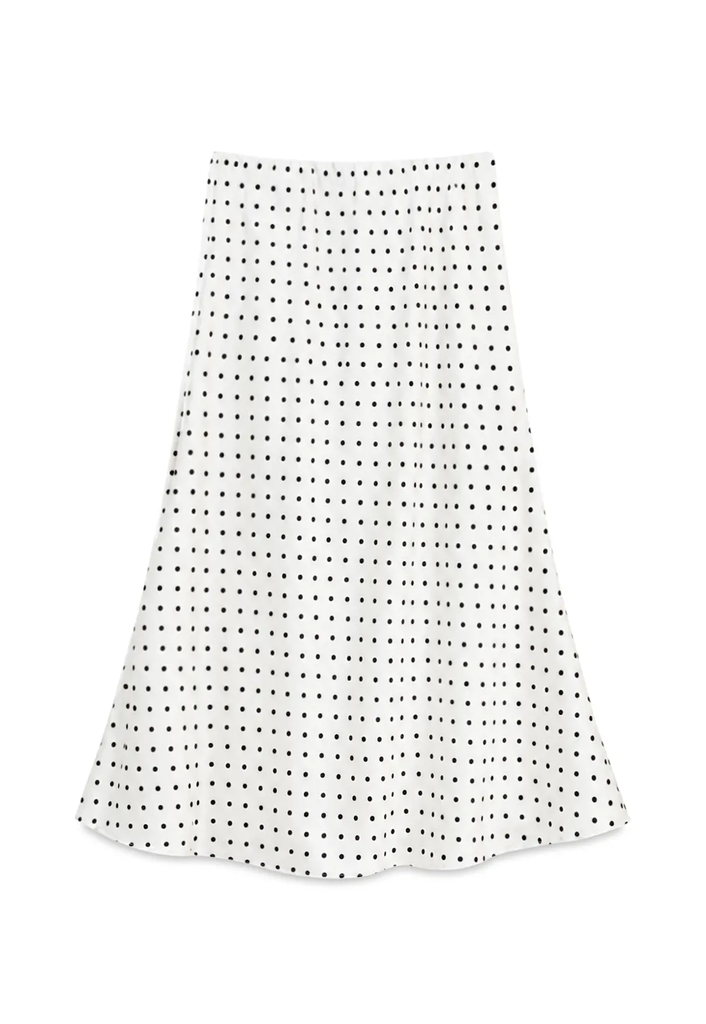 Polka Dot Print Flared Midi Skirt