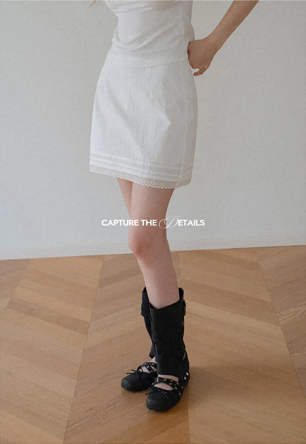 Lace Trim Mini Skirt
