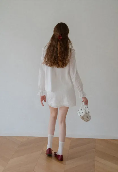 Lace Trim Mini Skirt