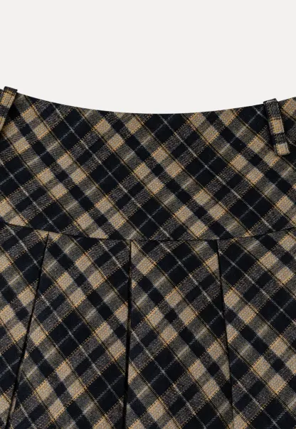 Pleated Plaid Mini Skirt