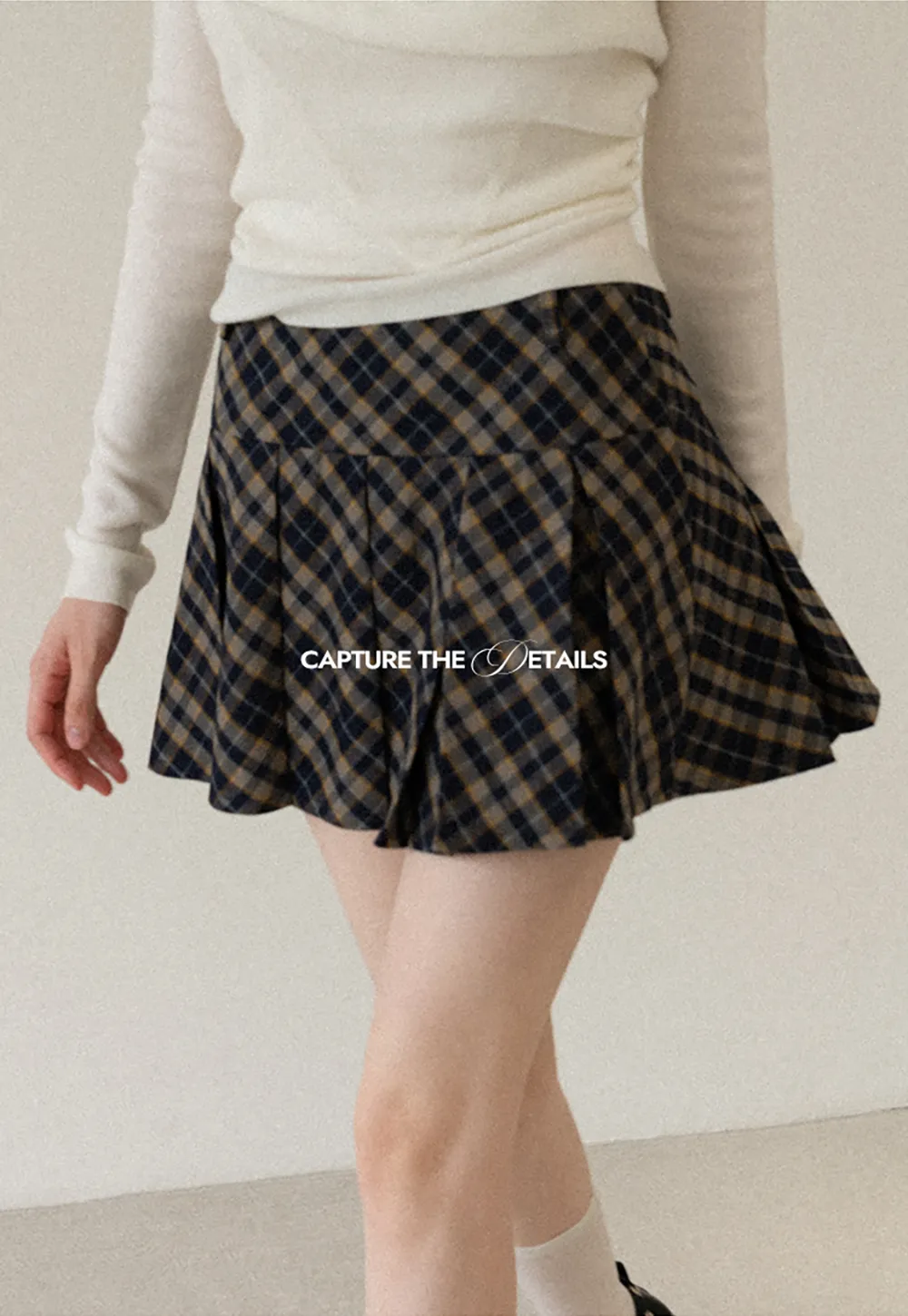 Pleated Plaid Mini Skirt