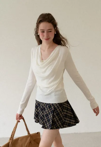 Pleated Plaid Mini Skirt