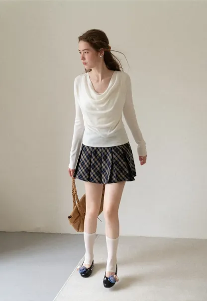 Pleated Plaid Mini Skirt
