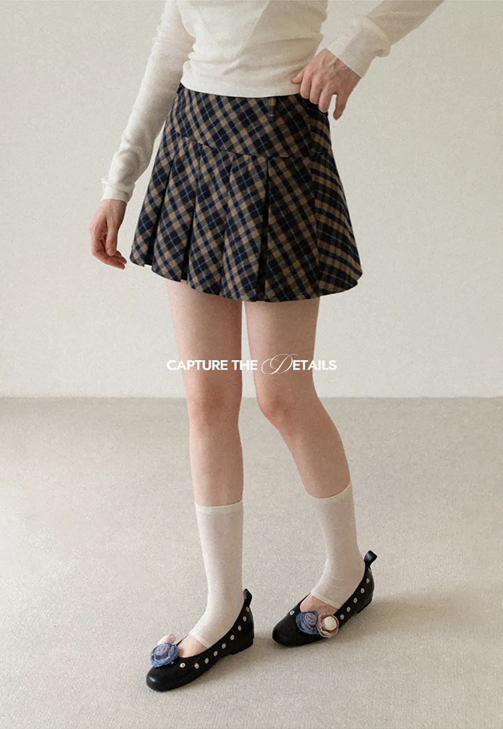 Pleated Plaid Mini Skirt
