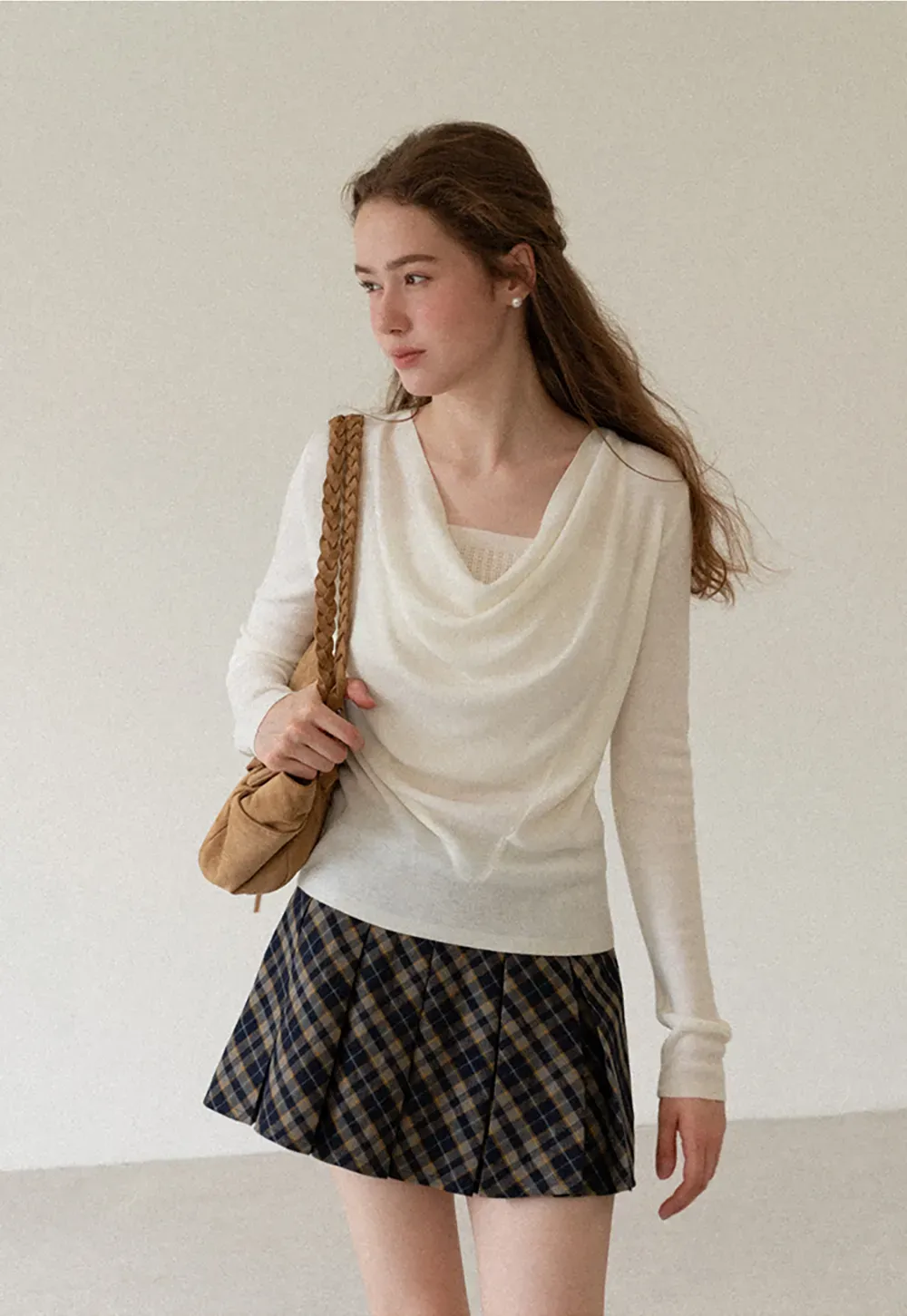 Pleated Plaid Mini Skirt