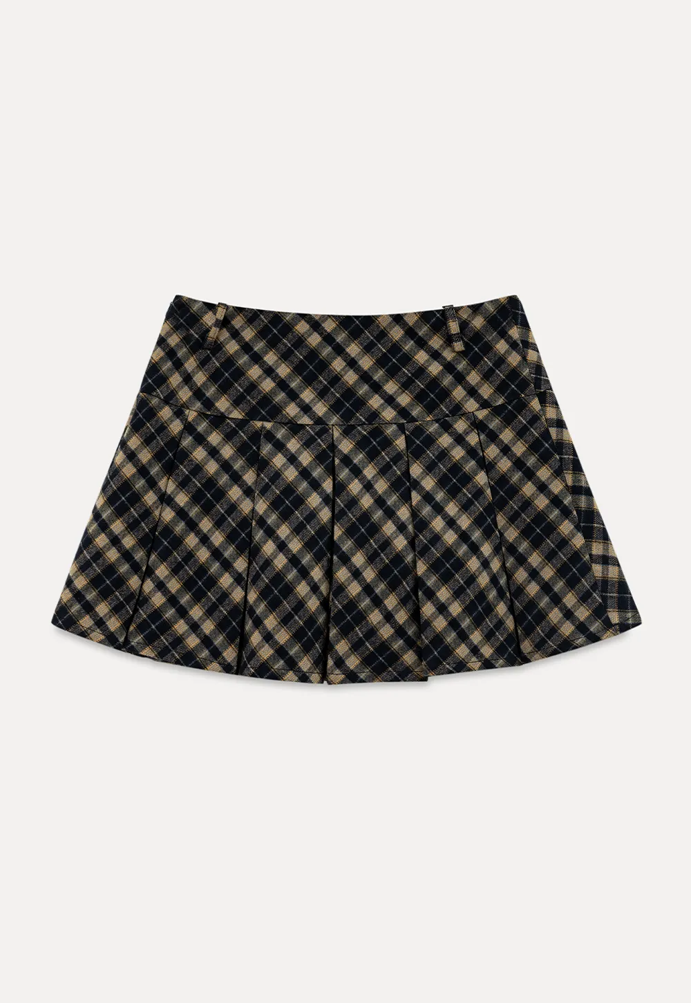 Pleated Plaid Mini Skirt
