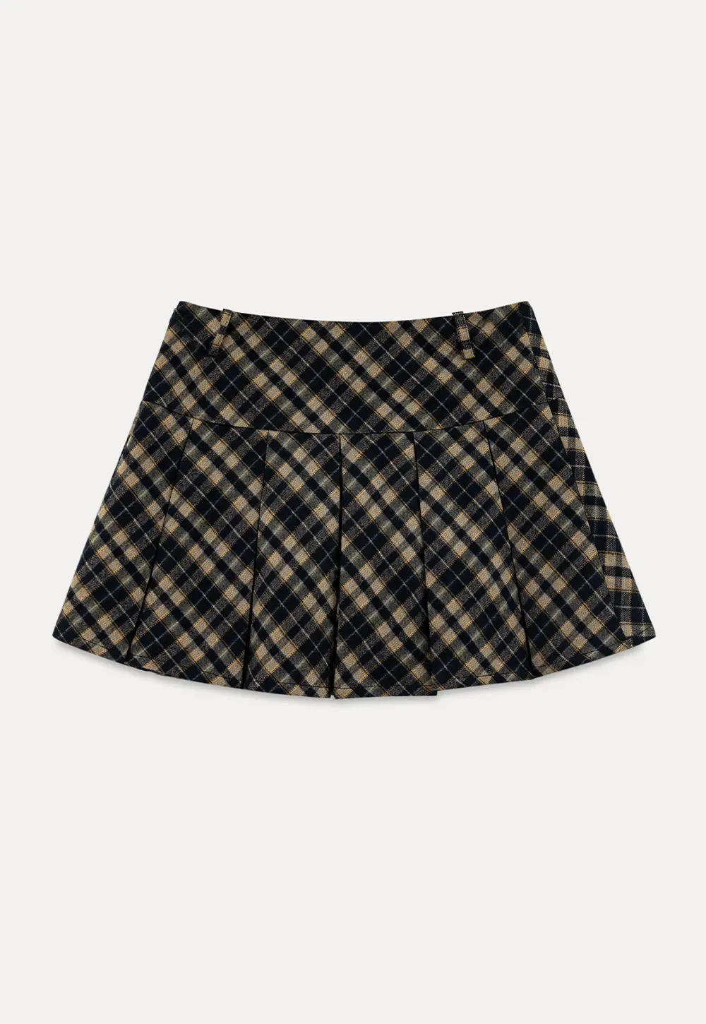 Pleated Plaid Mini Skirt