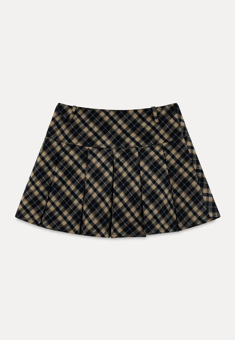 Pleated Plaid Mini Skirt