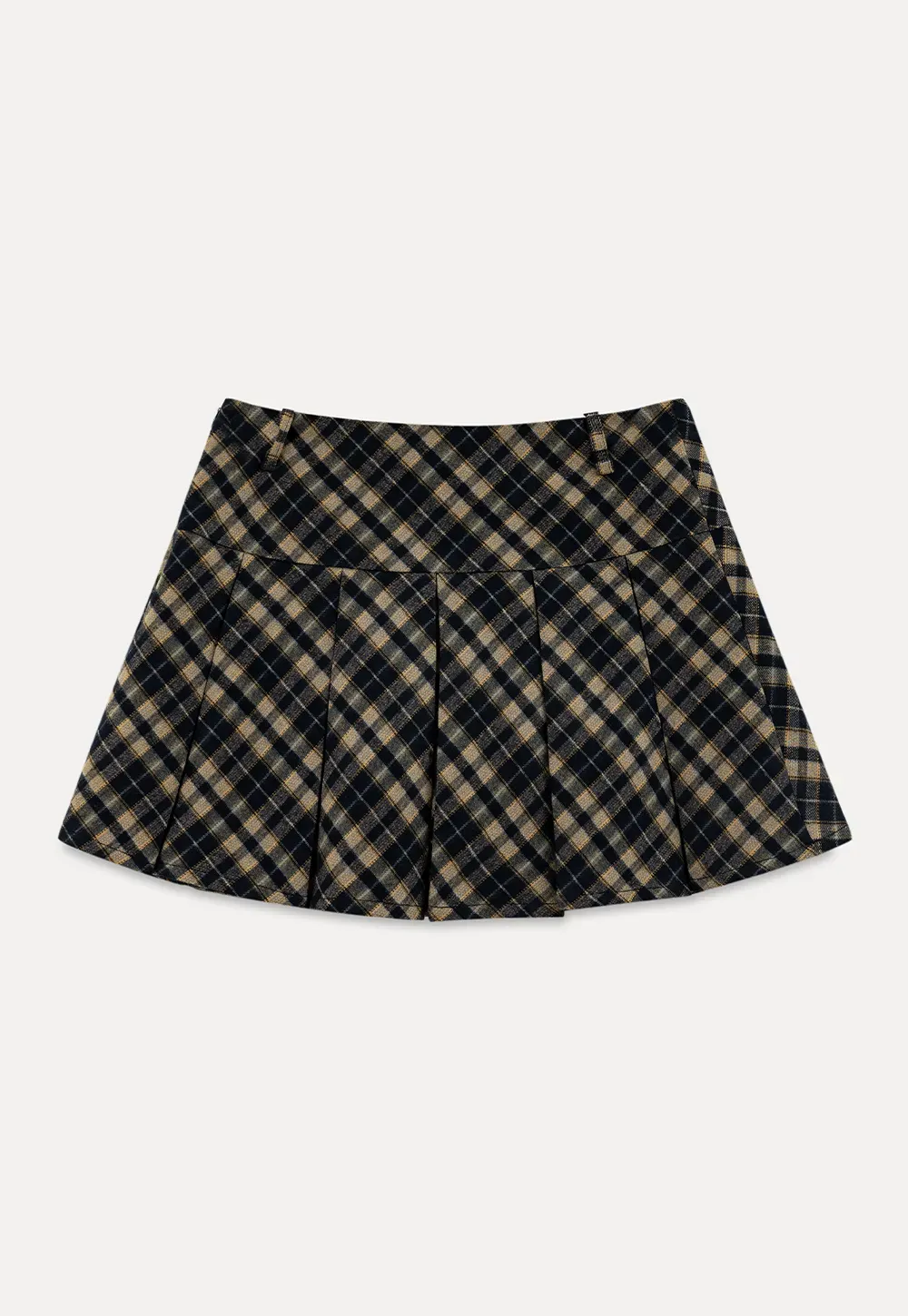 Pleated Plaid Mini Skirt