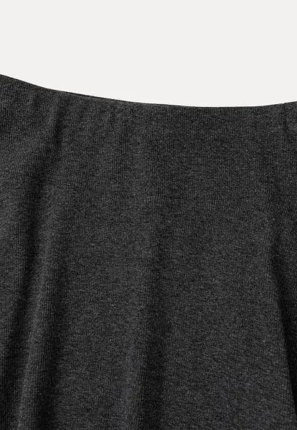 Asymmetrical Hem Lace Trim Skirt