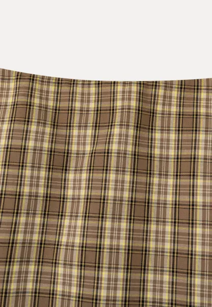 Plaid Pattern High Waist Mini Skirt